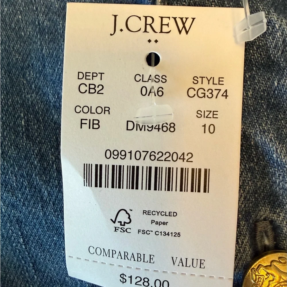 #115 NWT. J. Crew Blue Women's Denim Jean Jacket. - Picture 14 of 16